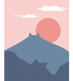 Cat Hill Art Print 40x50cm